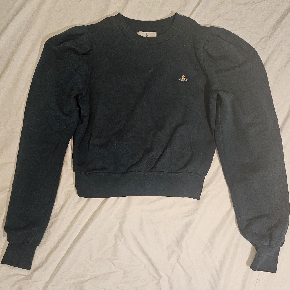 Vivienne Westwood Dark Green Puff Sleeve Sweatshirt